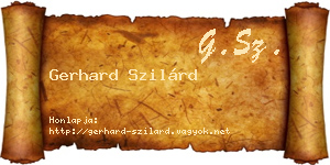 Gerhard Szilárd névjegykártya
