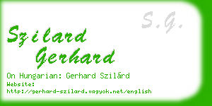 szilard gerhard business card